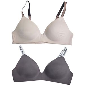 Victoria's Secret Set Of 2 Pink & Gray T-Shirt Lightly Lined Wireless Bra 36B